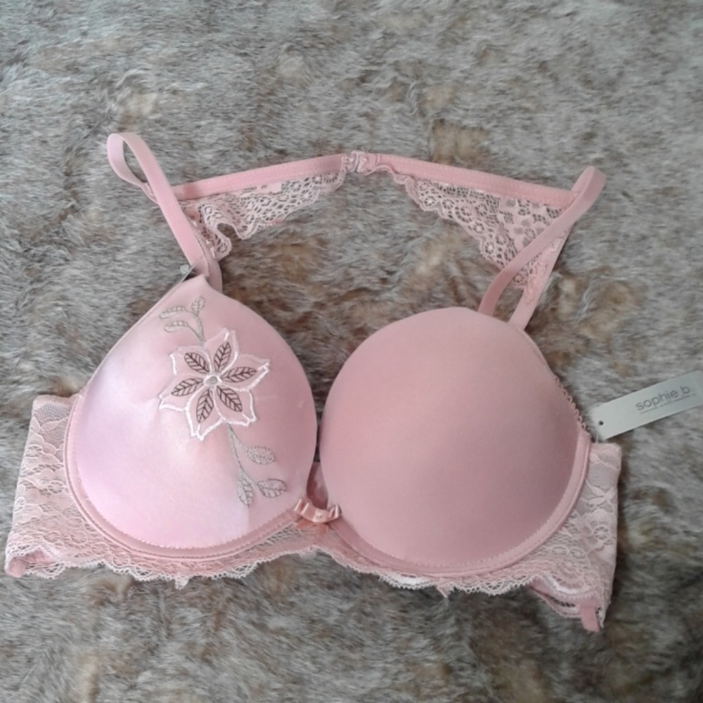 Sophie b pink bra nwt sz 34 c push up
